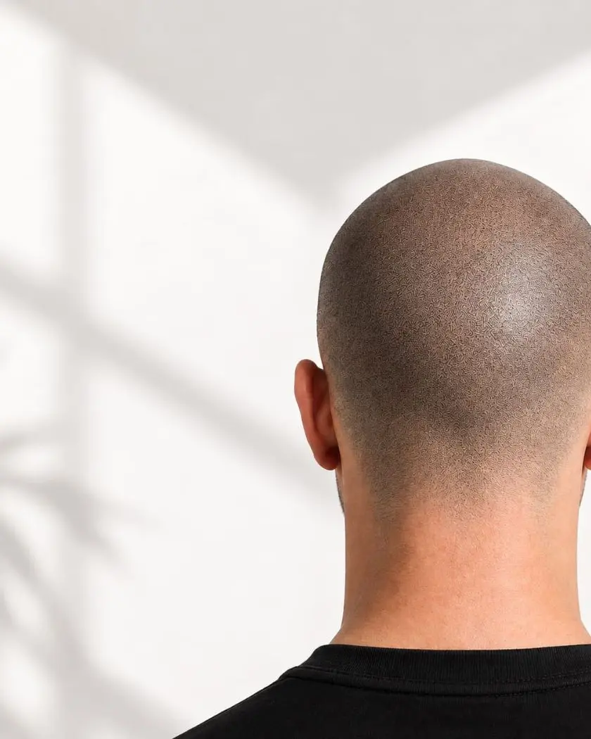 Ergebnis einer Scalp-Micropigmentation-Behandlung.